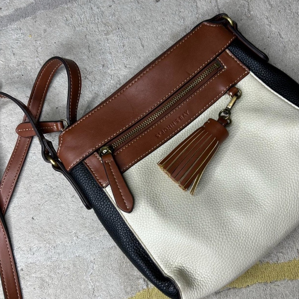 St. John's Bay Black, Brown, and Cream Crossbody Bag